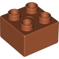 LEGO 樂高 DUPLO 得寶 深橘色 Brick 2x2 基本顆粒 基本磚 顆粒磚 3437