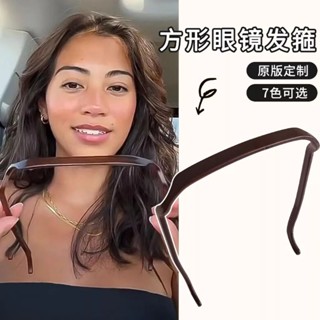 方形眼鏡式髮箍 墨鏡式髮箍 髮帶 頭帶 咖啡色