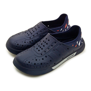 【LOTTO】排水透氣露營潮流洞洞休閒鞋 涼、拖鞋 SALINA系列 台灣製造 藍灰 6917 男