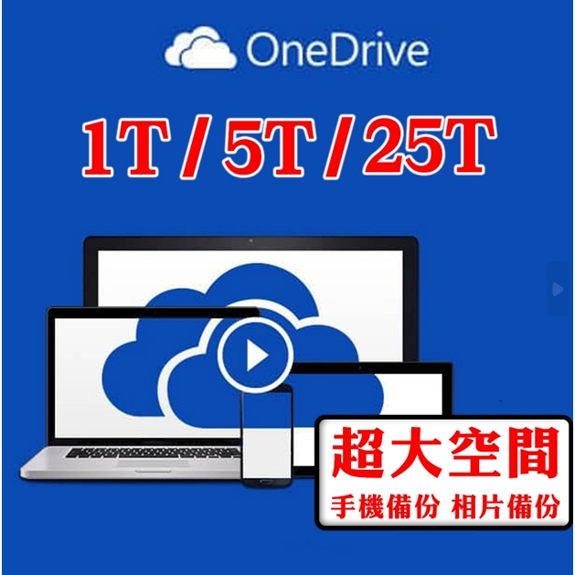 微軟 OneDrive 1T 5T  永久 雲端空間 雲端硬碟 自訂帳號 超大容量