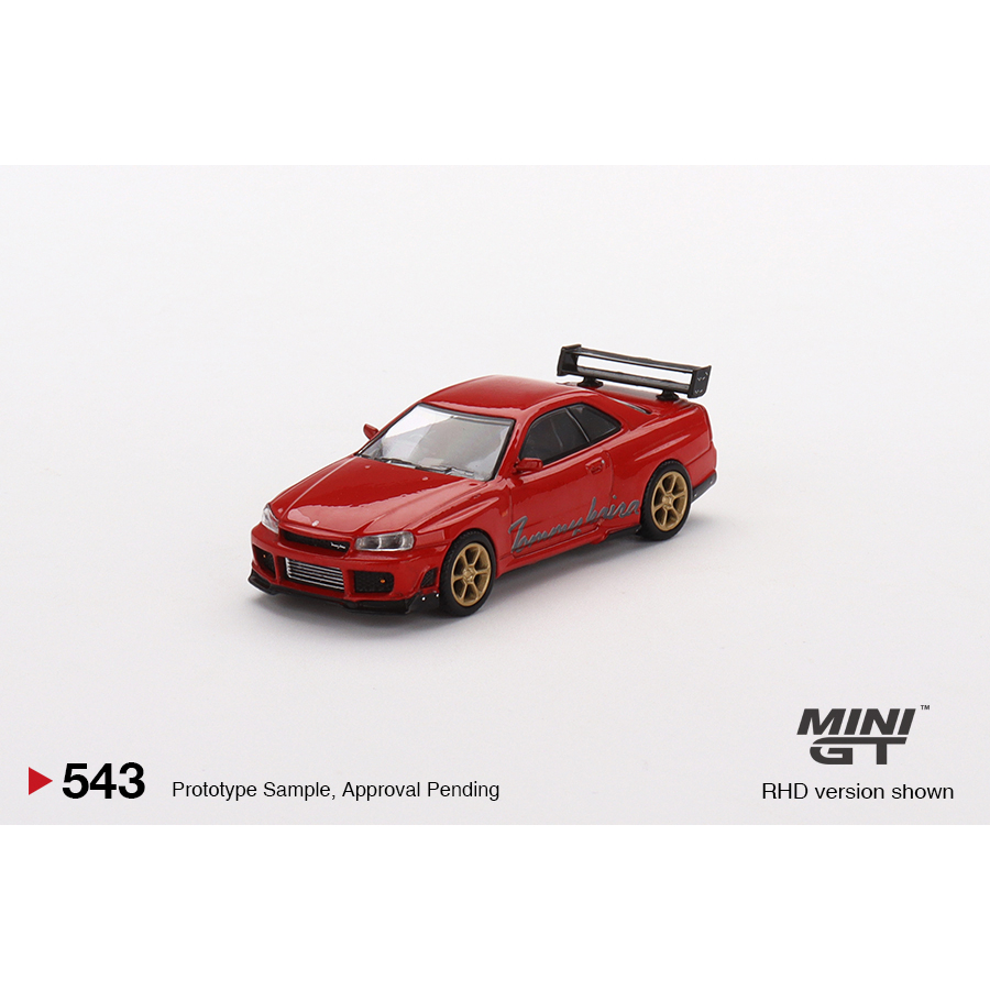 (小賈車庫) 1/64 MINI GT #543 Nissan GT-R （R34） Tommykaira 紅色