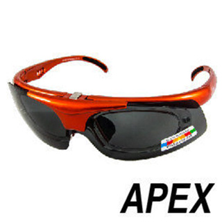 APEX 976C 偏光眼鏡-橘 /含近視內框 戶外 自行車 跑步 運動 旅遊 登山 露營
