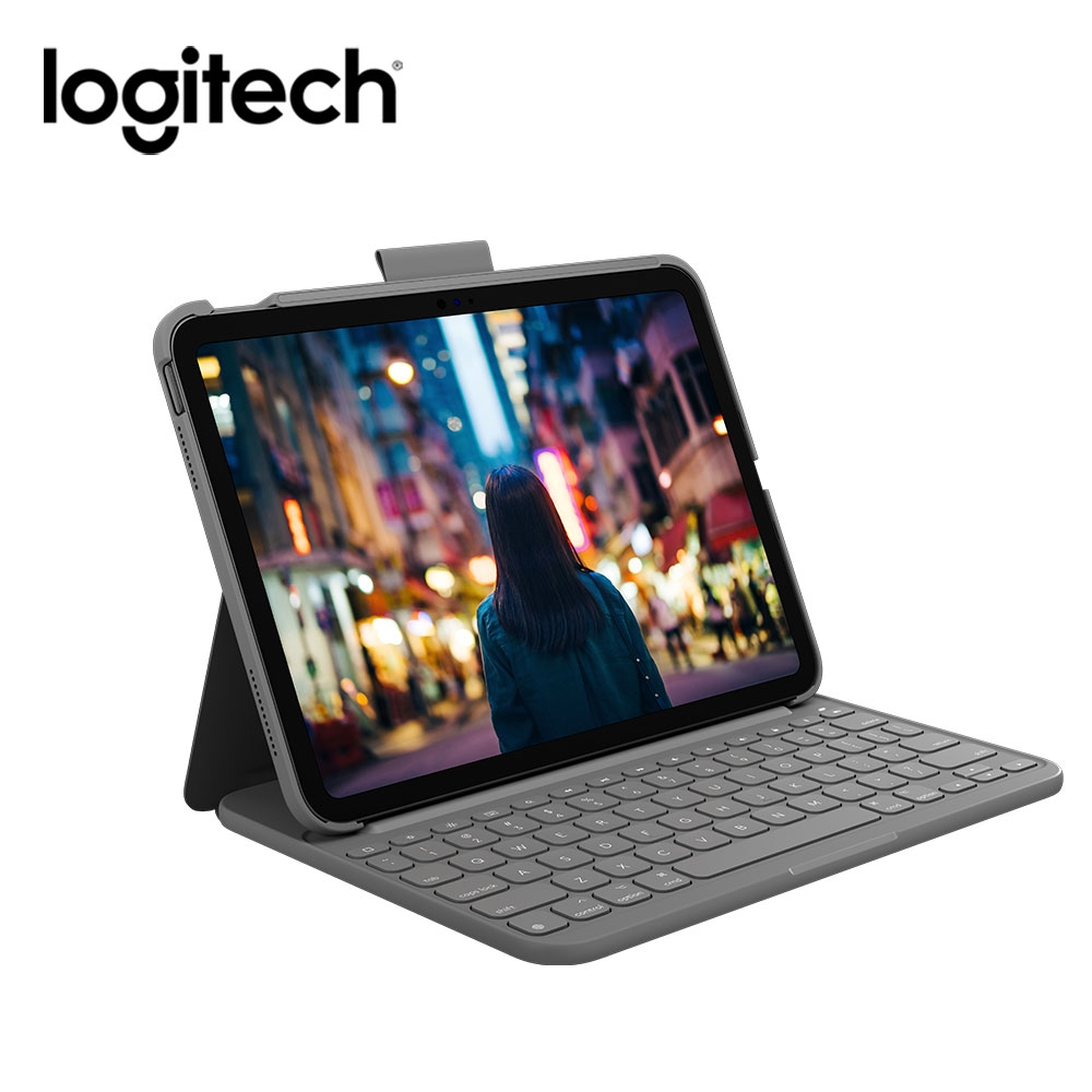 Logitech 羅技 Slim Folio 輕薄鍵盤保護套 - iPad 10代專用