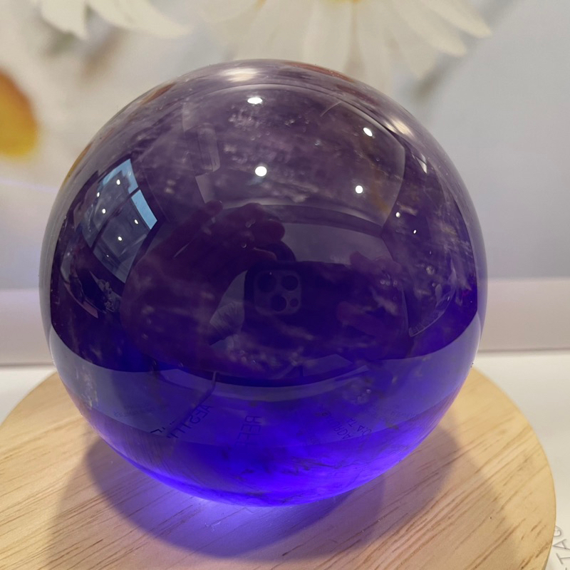 頂級超美紫度🥰A級28號459公克🔮天然紫水晶球 直徑6.9公分🔮招財招貴人 開智慧 趨吉避凶 開運圓圓滿潢