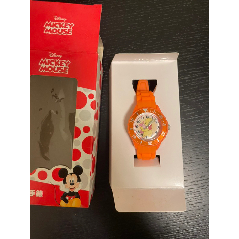 全新 卡通手錶 迪士尼 維尼熊 橘色手錶