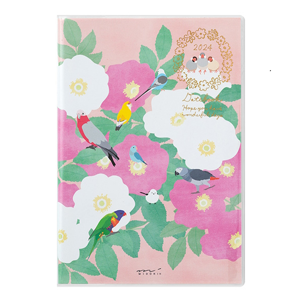 日本 MIDORI《2024 Pocket Diary 手帳 - 小鳥》B6 週間橫式｜明進文房具