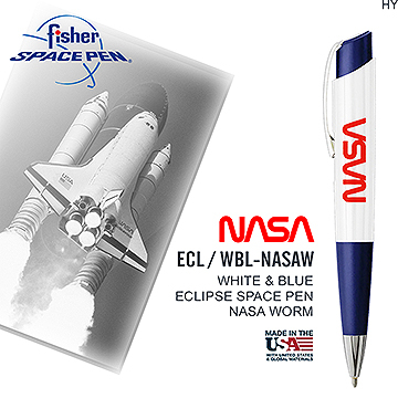 【IUHT】Fisher Space Pen NASA WORM徽章系列 / 白藍 太空筆 #ECL/WBL-NASAW