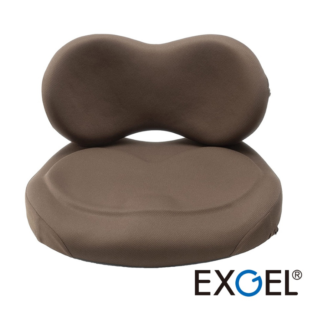 【耆妙屋】EXGEL 背部支撐坐墊(HUG COMFY) -咖啡色-腰靠坐墊 護腰墊 美臀坐墊 久坐靠墊 椅墊