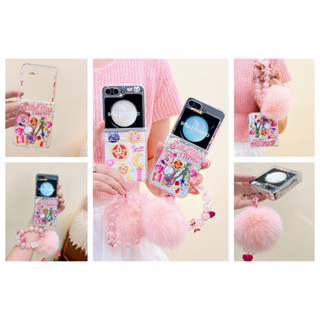 Samsung Z Flip5 6摺疊手機殼 美少女戰士 三星Galaxy zflip3 4鉸鏈三件套 防摔翻蓋保護殼