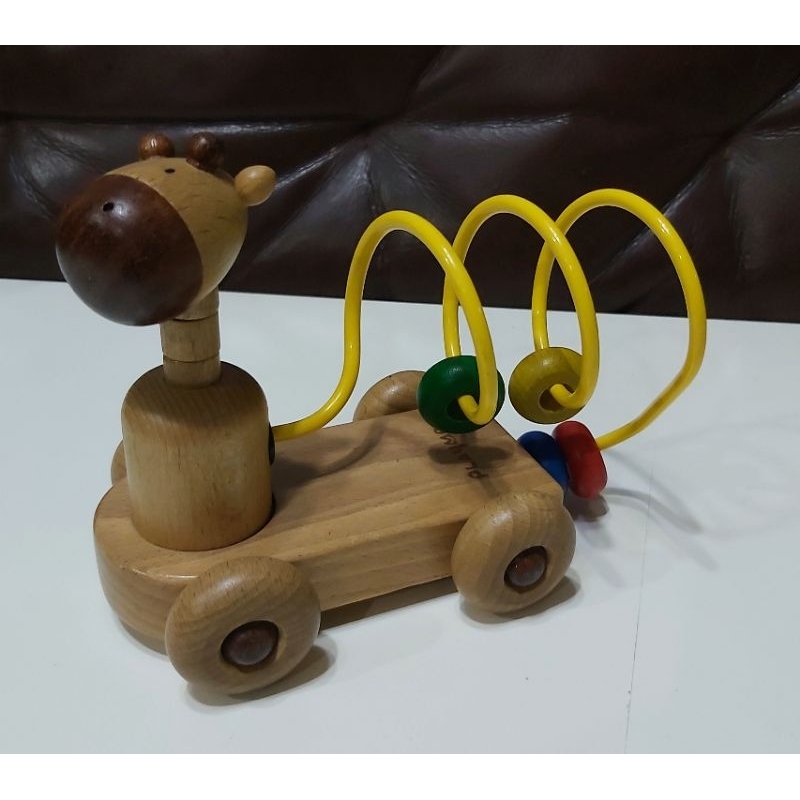 （二手正版現貨）Playme 寶貝露露 長頸鹿串珠玩具～木製益智玩具 … 僅一個…夜。