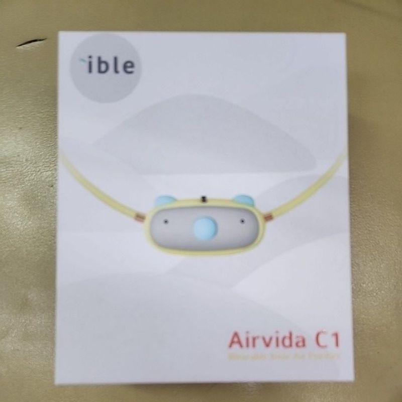 9成新ible Air vidal C1兒童款頸掛式負離子空氣清淨機。無尾熊黃