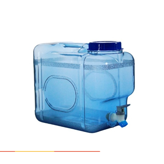 台灣製造PC方型蒸餾水桶 3加侖 12公升- 把手~食品級原料~桶裝水~藍色水桶 FDA