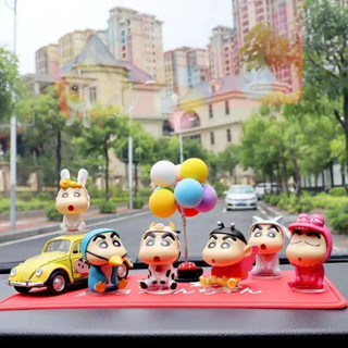 可愛蠟筆小新車載擺件 中控儀表臺飾品 搖頭小新 露pp小新 卡通網紅公仔玩偶車裝飾 汽車裝飾擺設