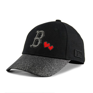 【MLB Old Fashioned Cap】紅襪 B 黑 老帽 黑金蔥 金粉 鴨舌帽【ANGEL NEW ERA 】
