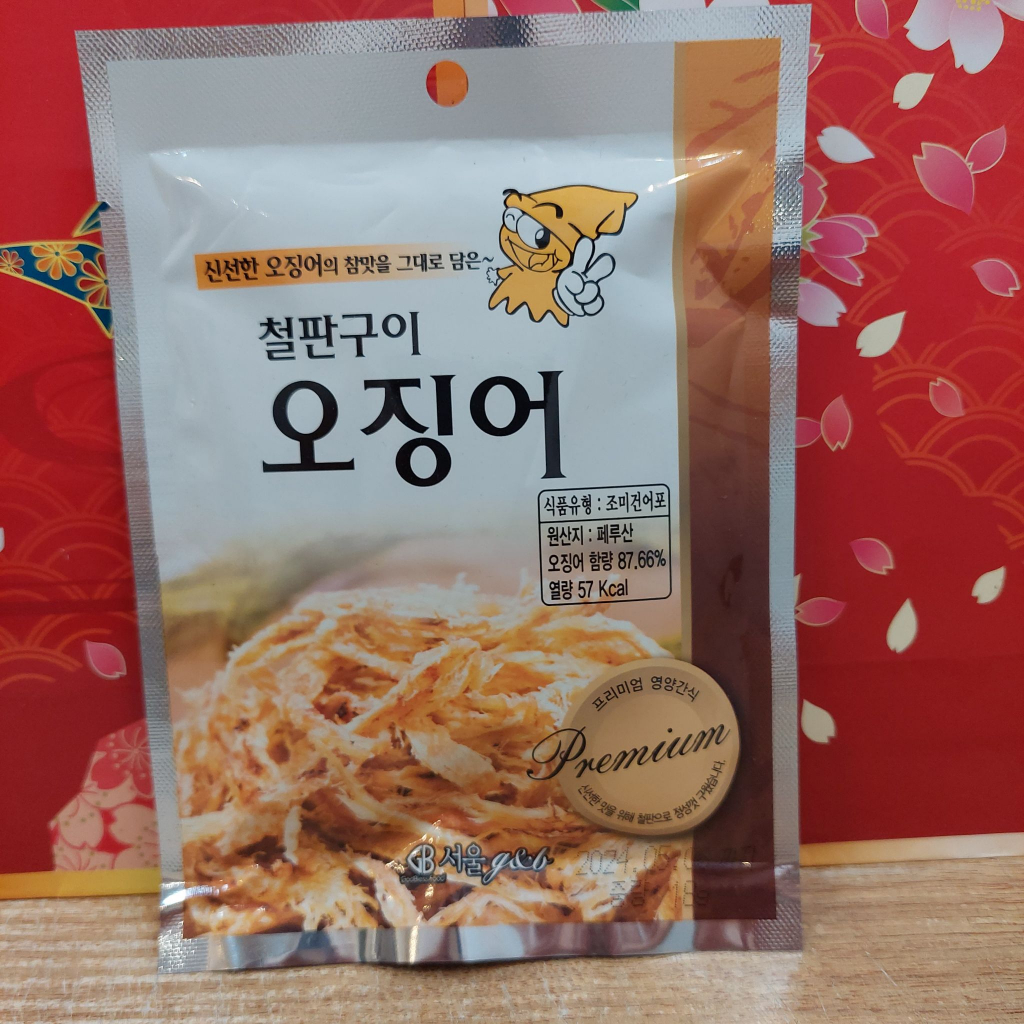 韓國 🇰🇷 SEOUL G&amp;B鐵板下酒菜碳燒魷魚絲18g