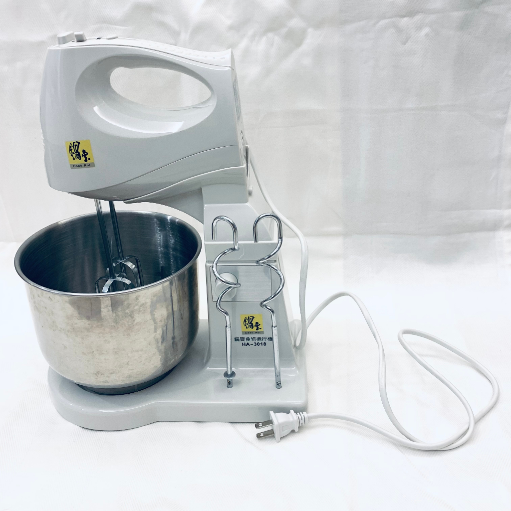 鍋寶/Cook Power 食物攪拌器 立式/手持攪拌機 (HA-3018) + 贈麵食糕點製作小道具 (二手品)