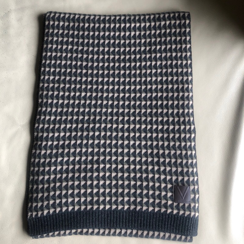 保證正品 Louis Vuitton LV 格紋 100% cashmere 圍巾