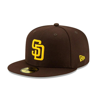 【NEW ERA】MLB 聖地牙哥 教士 59FIFTY 正式球員帽 咖啡色 黃字 棒球帽【ANGEL NEW ERA】