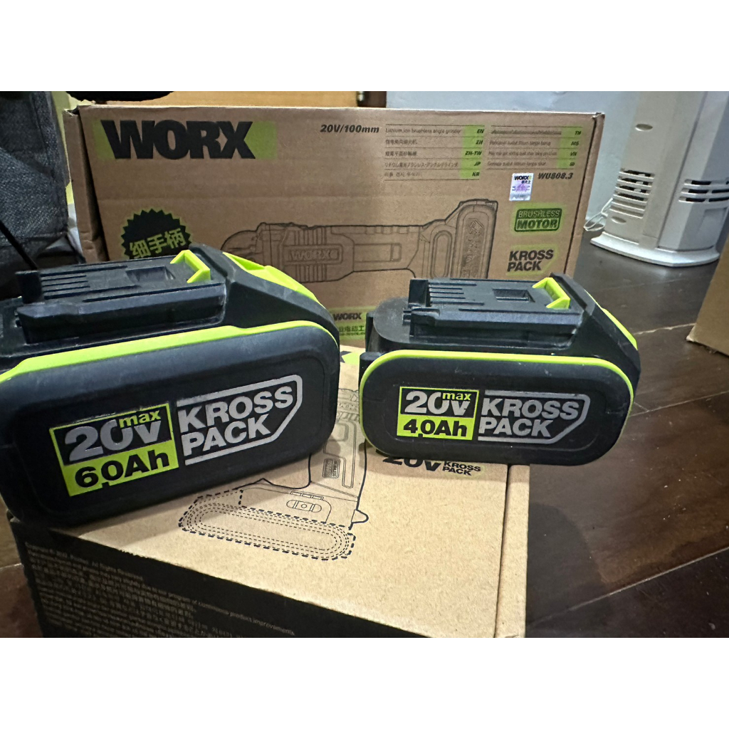 二手良品 WORX 威克士 6.0Ah 電池  WA3406 20V電池 大腳板電池 綠標
