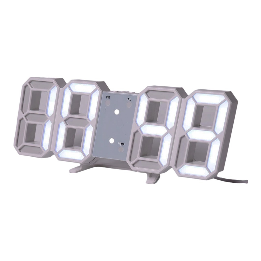 【悠米】電子數字鐘 電子掛鐘 3D立體電子鐘 LED掛鐘 日歷顯示器 白光 電子鐘 數字鐘 鬧鐘 鬧鐘 時鐘