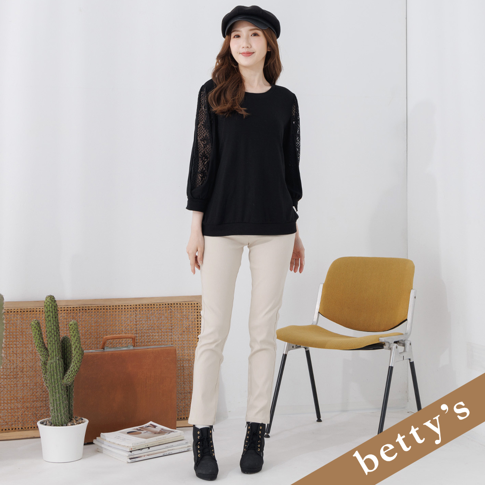 betty’s貝蒂思  (25)素色顯瘦直筒長褲(卡其色)