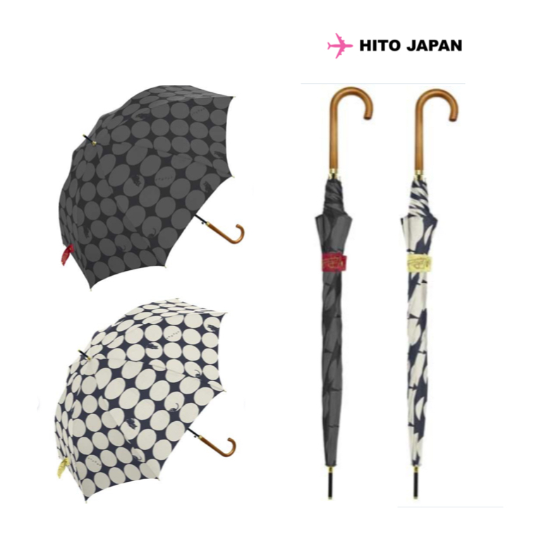 正版 日本進口 cats umbrella  水玉「自動傘 傘面加大 耐風骨」 貓咪 長傘 直傘