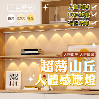 【🚛快速出貨🚛】超薄山丘人體感應燈 LED感應燈💡 夜燈 走廊燈 氣氛燈 展示燈 床頭燈 衣櫃燈 櫥櫃燈
