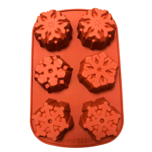 台灣 STEADYS 雪花造型矽膠模(赤陶色Terracotta-6連) 蛋糕 果凍 手工皂 奶凍 冰淇淋 烘焙用具