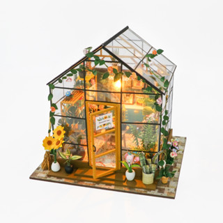 【臺灣現貨|陽光花舍】弘達 手工DIY拼裝娃娃屋 藝術屋 木質3D立體模型屋 陽光花房 溫室 花房 暖房 陽光屋 玻璃屋