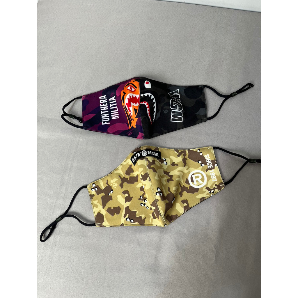 【TACKSTHGOOD】A Bathing Ape 棉質口罩 黑紫迷彩/沙漠迷彩