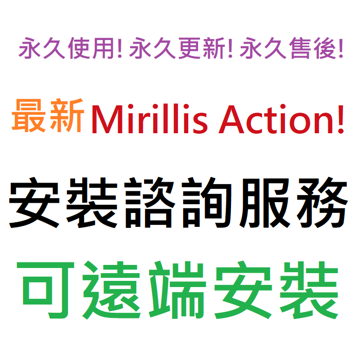 Mirillis Action! 螢幕錄影軟體 英文、繁體中文 永久使用 可遠端安裝