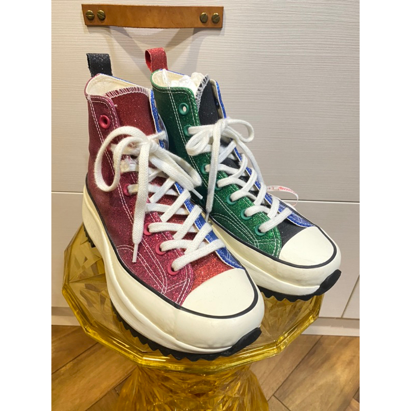 九成新Converse JW Anderson Run Star Hike 鋸齒 亮片高筒鞋