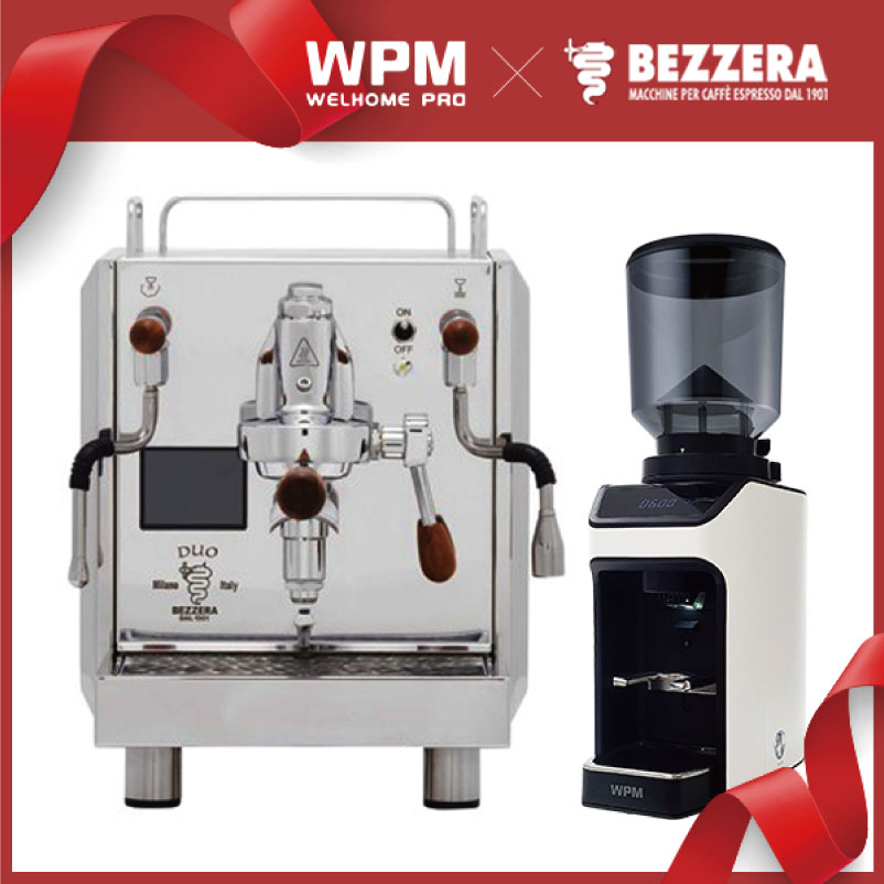 【BEZZERA貝澤拉】R Duo MN半自動咖啡機+ZD-17OD磨豆機(白)/HG1081WH-HG7302MWH