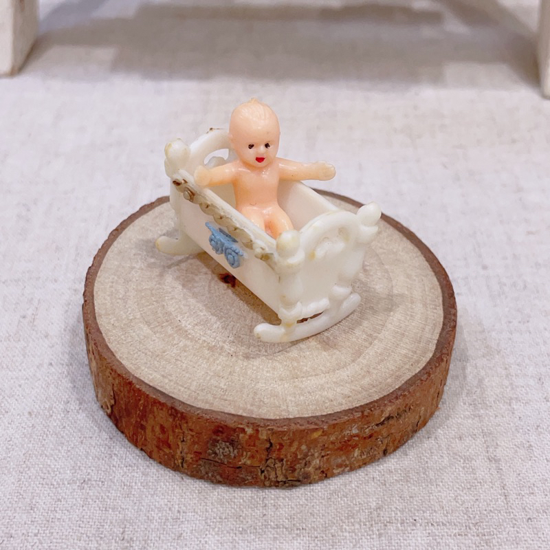 ❃古董王國-YAntique❃ 1960’s 超迷你寶寶嬰兒車組 豆子眼 收藏/稀有/古董娃娃/古董玩具