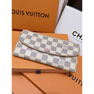 Louis Vuitton 正品 長夾 棋盤格 鈔票 零錢 可分開放 有4卡夾 容量大 Emilie錢包N41625