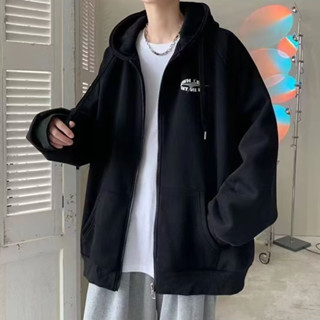 外套男 寬鬆外套 【M-5XL】外套 連帽外套 加絨 薄款 男生帽衫 寬鬆 休閒 大尺碼刷毛外套 XM181