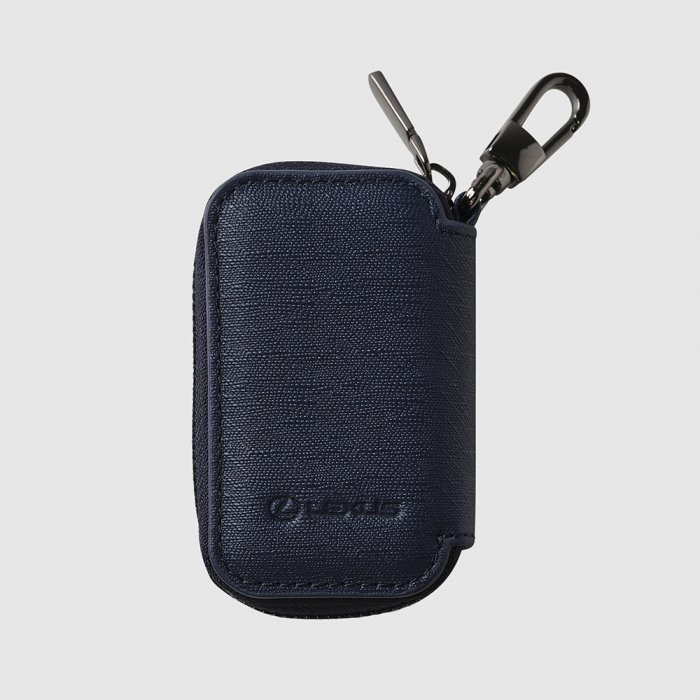 LEXUS 原廠 精品 湛藍壓紋 汽車 鑰匙包 鑰匙皮套 真皮 牛皮