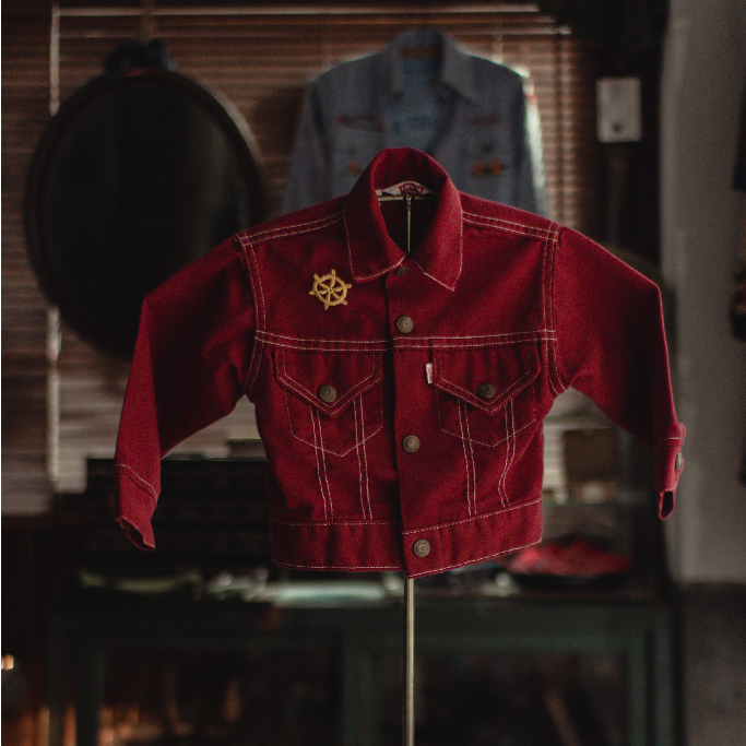 《白木11》 70S LEVIS KIDS TRUCKER JACKET 美國製 酒紅 童裝 牛仔 外套 夾克