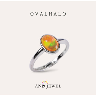 [AND] 蛋白石 橢圓 6*8mm 戒指 蛻變系列 Ovalhalo 珠寶銀飾 安的珠寶