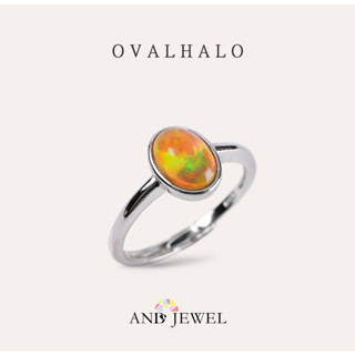 [AND] 蛋白石 多色 橢圓 6*8mm 戒指 蛻變系列 Ovalhalo 珠寶銀飾 安的珠寶