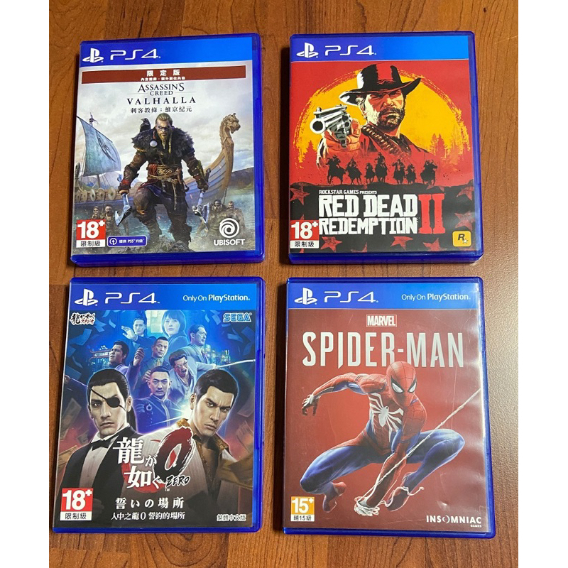 【PS4二手遊戲片】刺客教條 維京紀元、碧血狂殺2、蜘蛛人 中文版 9成新