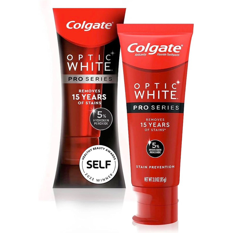【費城洛基】現貨 Colgate 高露潔 Optic White Pro 美白牙膏 5%過氧化氫 防污漬 美國直送🇺🇸