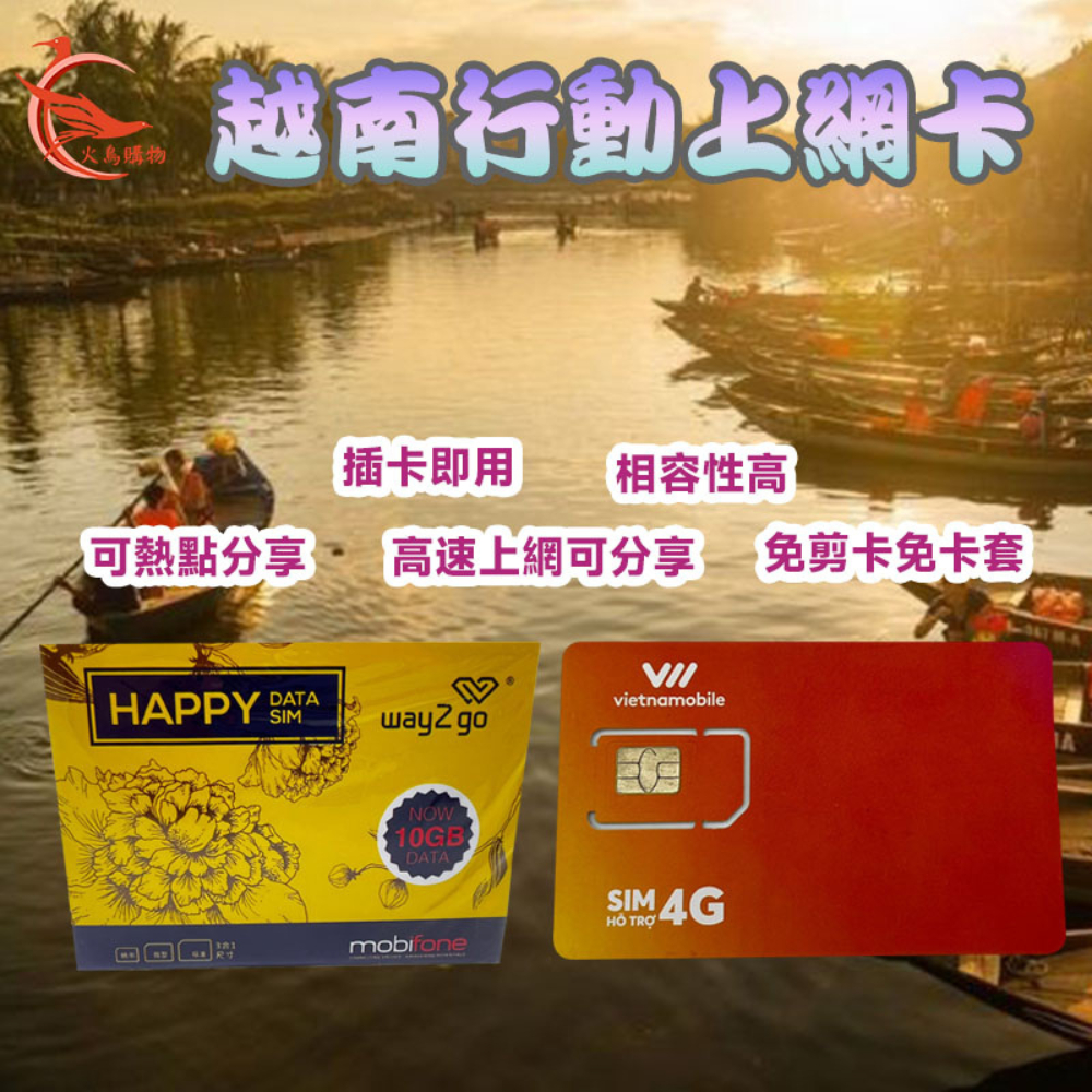 越南上網 20 天 100GB 30天10G 河內 胡志明 峴港 上網卡 旅遊卡 SIM卡 越南網卡 Grab