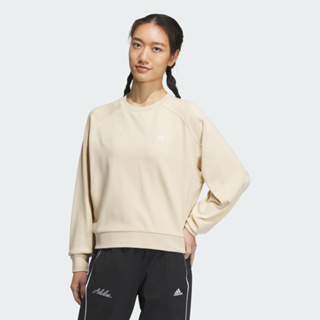 adidas_女性_長袖上衣_奶茶_IP7088_RCO CREW_運動休閒