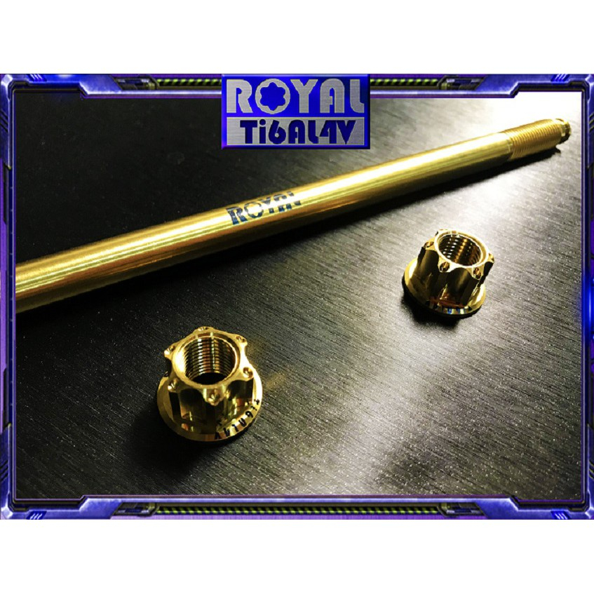 ROYAL鈦合金輪芯★M12*330 FORCE/ SMAX 改裝倒叉/前輪芯/軸心 64正鈦輪芯★土豪金