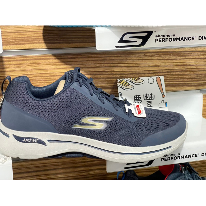 大灌體育👟skechers 大尺碼 30公分 GOWALK ARCH FIT 足弓鞋 健走 深藍 216116NVGD