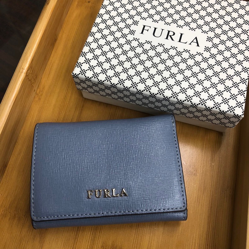 義大利🇮🇹購入Furla天空藍短皮夾