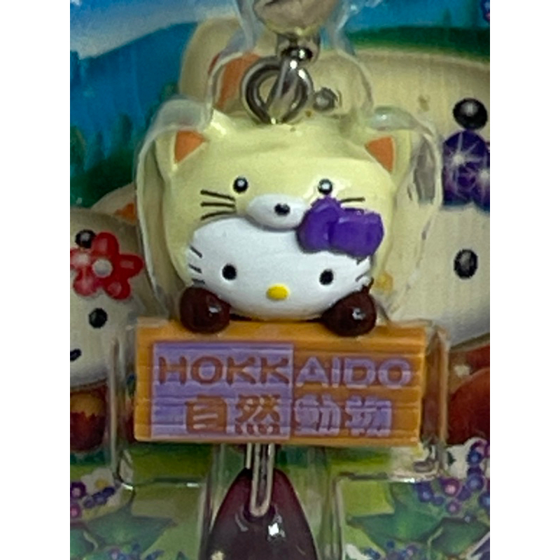 日本Hello Kitty北海道限定黃色招財狐狸吊飾