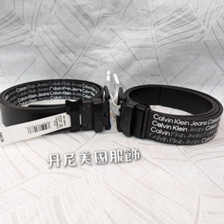 (免運)Calvin Klein CK 皮帶 雙面用 滿版印刷 黑色 男用 男款 美國正品 在臺現貨秒發