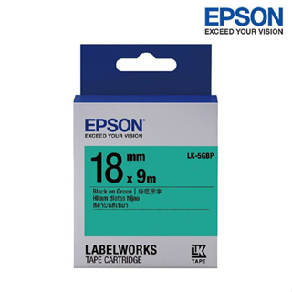 【含稅店】EPSON LK-5GBP 綠底黑字 標籤帶 粉彩系列 (寬度18mm) 標籤貼紙 S655405